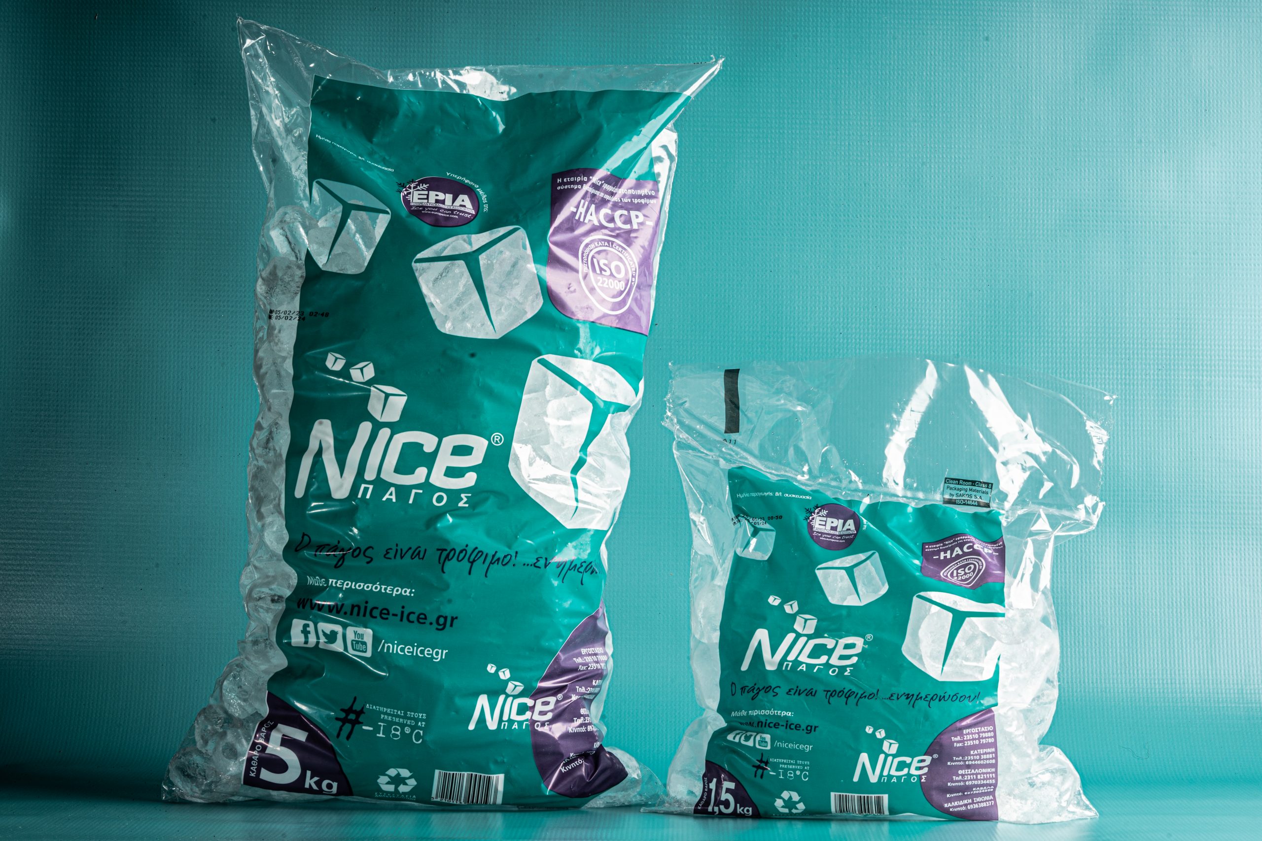 Nice Ice Bags, Σακούλες Πάγου 1.5kg & 5kg Nice
